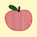 Vector clip art of striped symmetrical apple