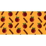 Vector image of apple and cinnamon pattern