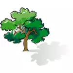 Vector clip art of colored oak tree