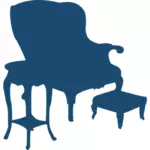 Fauteuil et table image vectorielle de silhouette