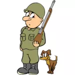 Soldat avec chien