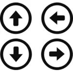 Illustration vectorielle de sélection des flèches dans l'ordre de cercle