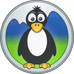 Tučňák v horách vektorové logo