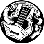 رسم شعار أداة الوتر الأبيض