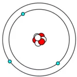 Vektor image av Lithium atom i Bohr modell