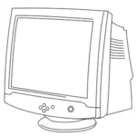 Immagine di vettore d'arte linea di monitor CRT