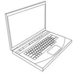 Linie de arta vector miniaturi de laptop personal calculator