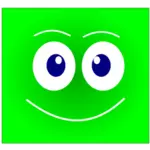 Vektorové ilustrace zelená tvář, usmívající se avatar