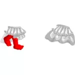 Vector afbeelding van vrouwelijke kledingkast rok met rode poten voor avatar