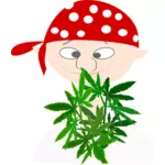 Image vectorielle d'avatar de l'utilisateur de la marijuana
