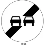 Slutet av omkörning ban trafik ordning tecken vektor illustration