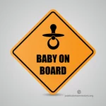 Bebê a bordo sinal vector