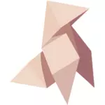 Hnědá origami pták vektorové grafiky