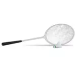 Ilustraţie vectorială racheta de badminton şi mingea