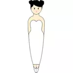 Ballerina Pencil Pal in gown vector graphics