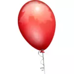 Gambar dari balon merah pada tali dihiasi vektor