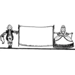 Vector drawing of ballroom dancers banner