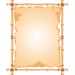 Vector de dibujo de marco de bambú con una cortina estirada