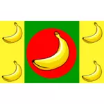 5 과일 바나나 깃발의 벡터 클립 아트