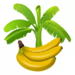 Färgglada bananplanta med frukter under grafik