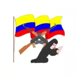 Guerrilla colombiana combatiente vector de la imagen