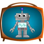 Bandro robot on TV vector image