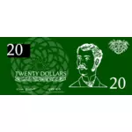 Twenty dollars banknote vector illustration