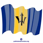 Ondeando la bandera de Barbados