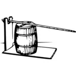 Lever barrel press vector drawing
