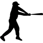 Gracz baseballu sylwetka wektor rysunek