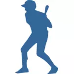 बेसबॉल खिलाड़ी सिल्हूट वेक्टर छवि
