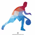 篮球运动员颜色剪影