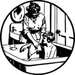 Moeder is het geven van een bad