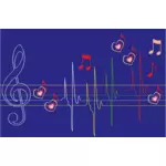 Musikaali hart beat vektori kuva