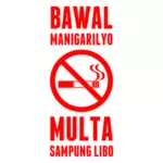 Filipíny ne kouření znamení vektorové grafiky