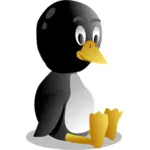 Image vectorielle d'assise et la transpiration de pingouin