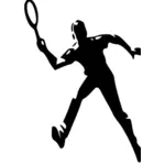 Игрок в теннис в прыжке