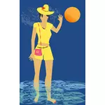 Beach woman in water