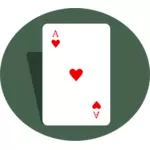 Ace hati bermain kartu Gambar vektor