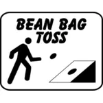 Bean bag toss sign