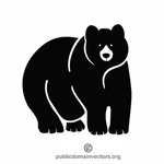 Черный медведь силуэт векторная графика