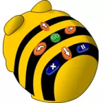 Bee-bot en estilo de dibujos animados