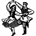 Ilustracja wektorowa ludowe tancerzy Białorusi