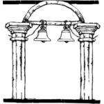 Grafika wektorowa dzwon kolumny ramki