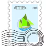 Vector Illustrasjon av stemplet frimerke
