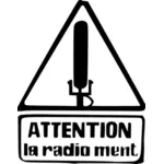 注意、ラ ラジオ メンター ベクトル画像