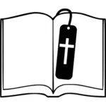 Bible and bookmark vector clip art