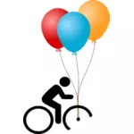 Bicyclette avec des ballons
