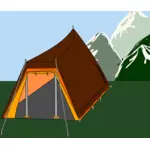 Палатка в природе векторное изображение