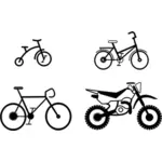 Vektorritning av urval av cyklar